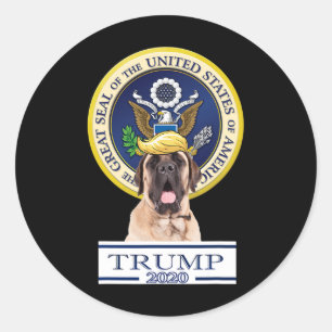 Sticker Rond Mon Mastiff pour Trump