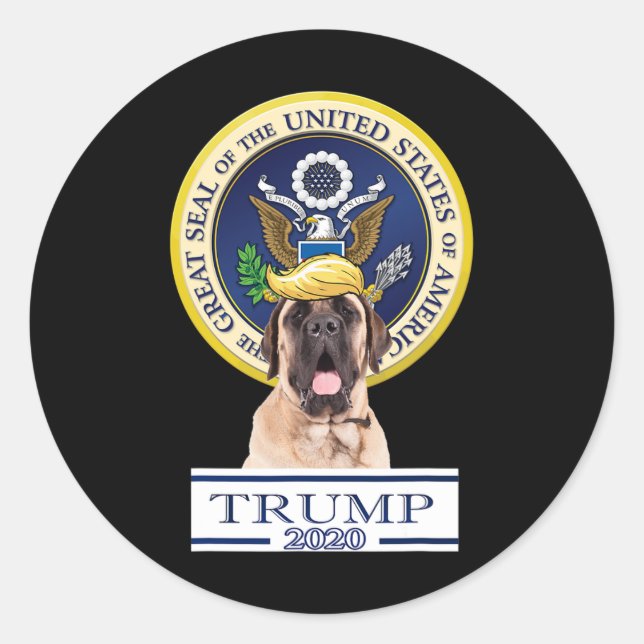Sticker Rond Mon Mastiff pour Trump (Devant)