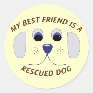 Sticker Rond Mon meilleur ami est un chien Secouru