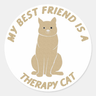 Sticker Rond Mon meilleur ami (Thérapie Chat)