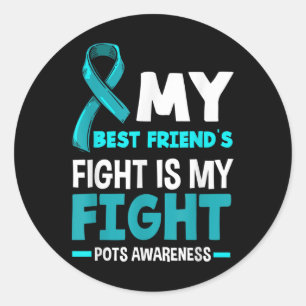 Sticker Rond Mon Meilleur Combat D'Amis Est Mon Combat Pots Sen