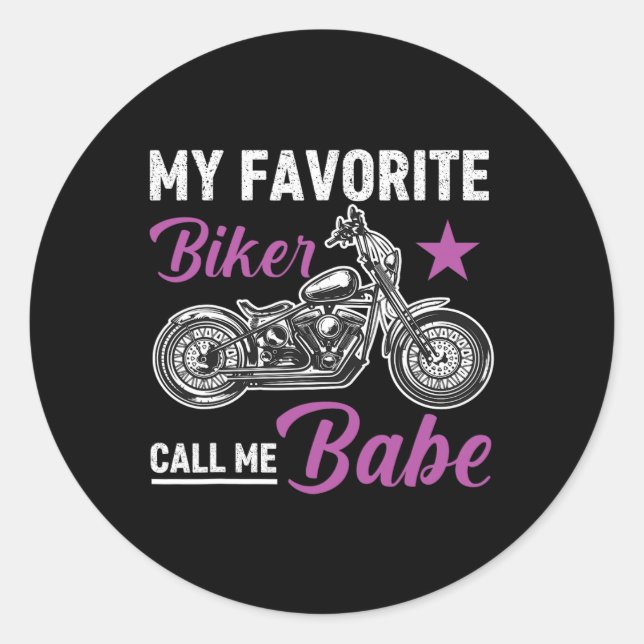 Sticker Rond Mon motard préféré m'appelle Bybe  (Devant)