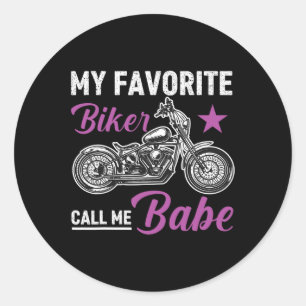 Sticker Rond Mon motard préféré m'appelle Bybe 