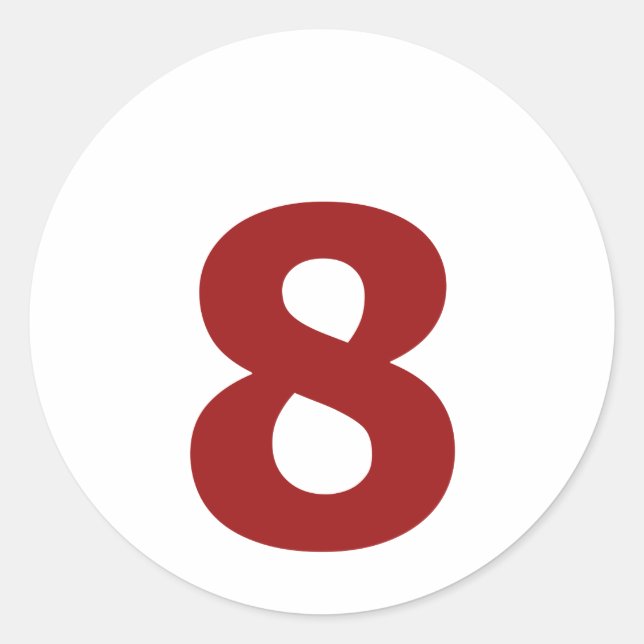 Sticker Rond Mon numéro est 8 ! (Devant)