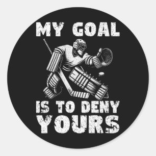 Sticker Rond Mon objectif est de nier le vôtre Joueur de hockey