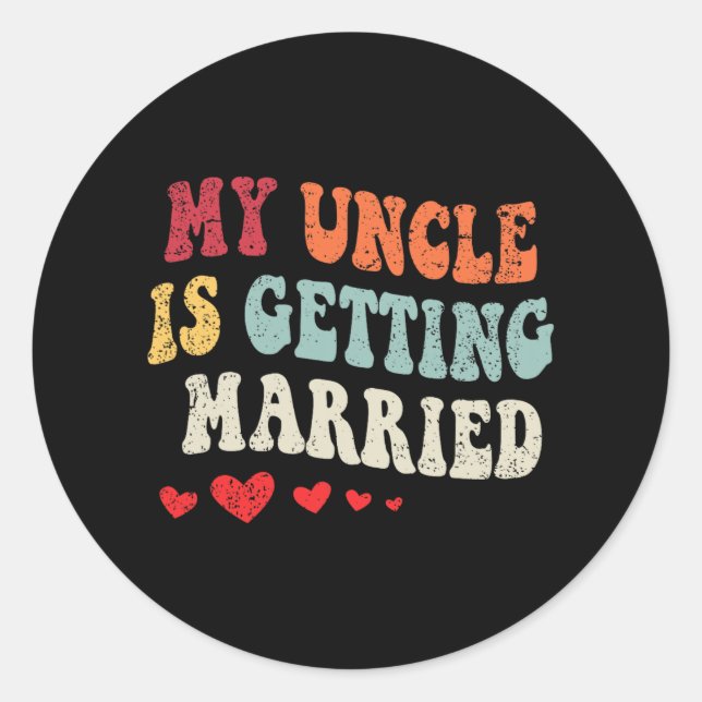 Sticker Rond Mon oncle se marie Mariage E (Devant)