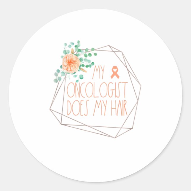 Sticker Rond Mon oncologue fait mon oncologue pour le cancer ut (Devant)
