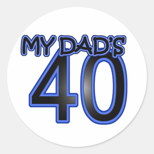Sticker Rond Mon père a 40 ans (Devant)