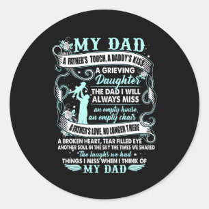 Sticker Rond Mon Père En Souvenirs Poème Fille Fils Perdre Papa