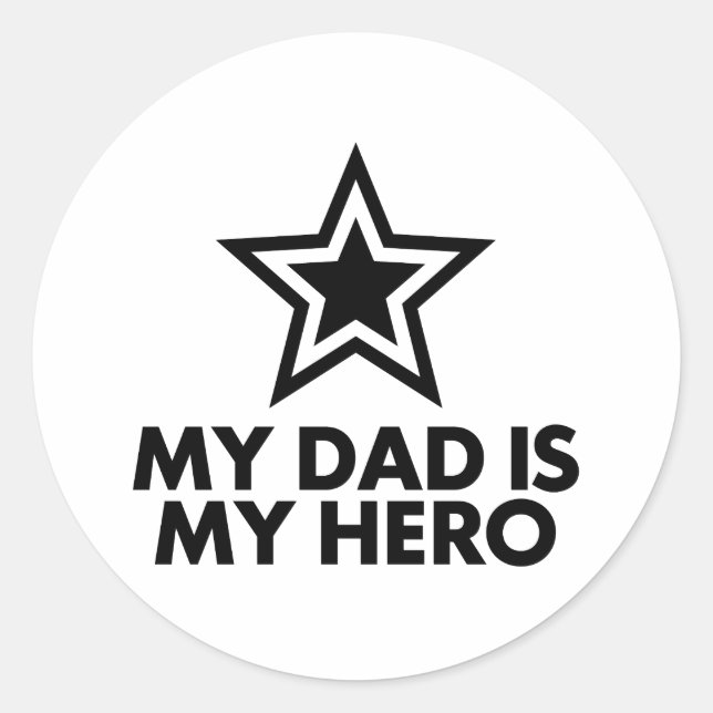 Sticker Rond Mon Père Est Mon Héros (Devant)