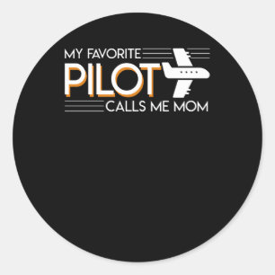 Sticker Rond Mon pilote favori m'appelle pilote maman Pride