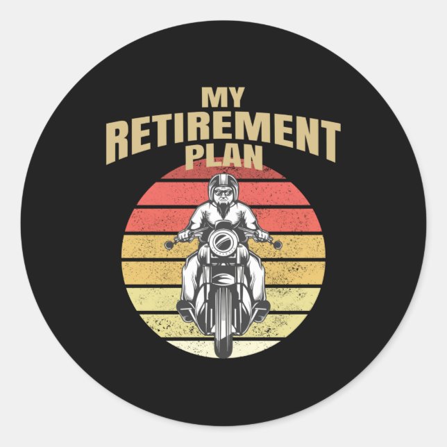 Sticker Rond Mon plan de retraite moto (Devant)