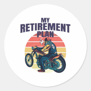 Sticker Rond Mon plan de retraite moto