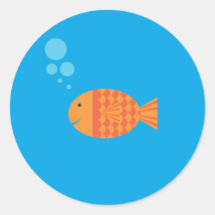 Sticker Rond Mon poisson rouge