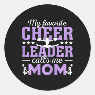 Sticker Rond Mon Pom-pom girl Favori M'Appelle Maman Cheer Mama