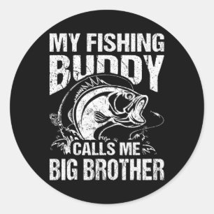 Sticker Rond Mon pote de pêche m'appelle Grand Frère Pêcheur Fu