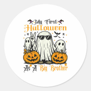Sticker Rond Mon Premier Halloween En Tant Que Citrouille Fantô