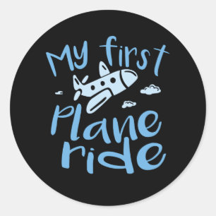 Sticker Rond Mon premier tour d'avion