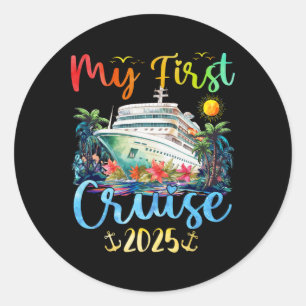 Sticker Rond Mon premier voyage de croisière 2025 pour enfants 
