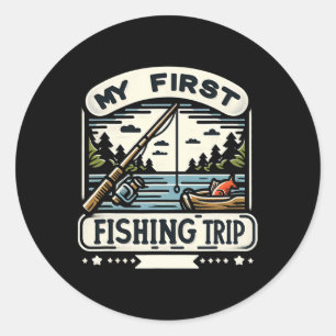 Sticker Rond Mon premier voyage de pêche
