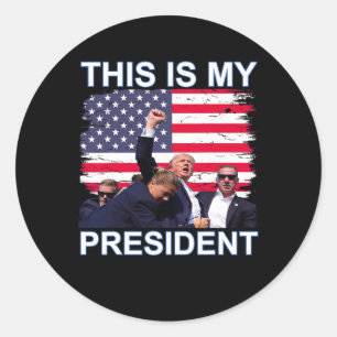 Sticker Rond Mon Président Trump aux élections de 2024