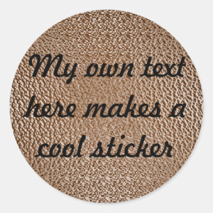 Sticker Rond Mon propre texte ici 753d12 Brown texturé