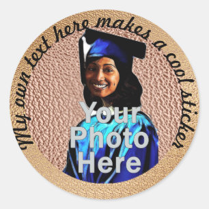 Sticker Rond Mon propre texte ici Photo Copper