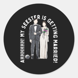 Sticker Rond Mon Seester Se Marie Mariage