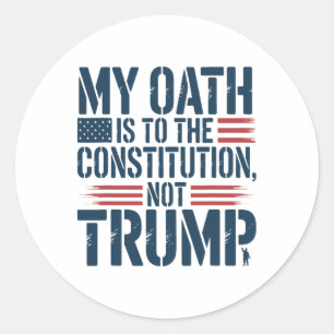 Sticker Rond Mon serment est à la Constitution, pas à Trump