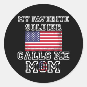 Sticker Rond Mon Soldat Préféré M'Appelle Maman Fière Maman
