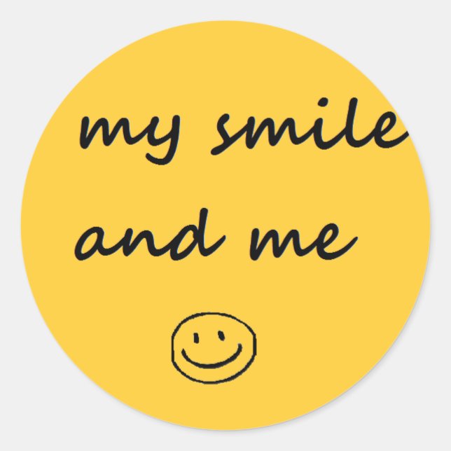 Sticker Rond mon sourire et moi (Devant)