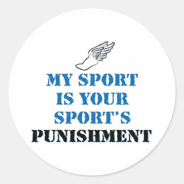 Sticker Rond Mon sport est votre punition sportive - piste (Devant)