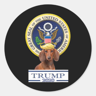 Sticker Rond Mon teckel pour Trump