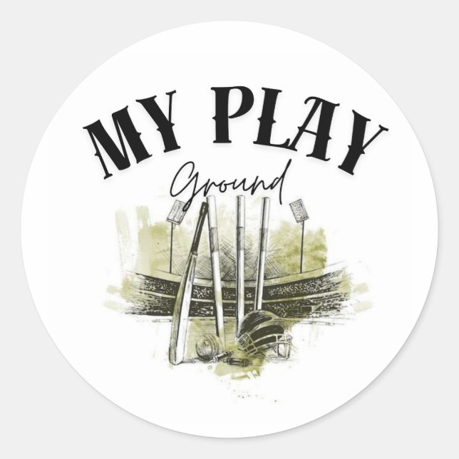Sticker Rond Mon terrain de jeu (Devant)