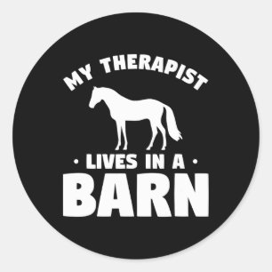 Sticker Rond Mon Thérapeute Vit Dans Une Étoile À Cheval Équest