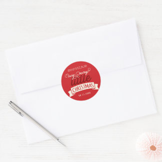 Sticker Rond Mon Très Joyeux Petit Bébé de Noël 1er Noël