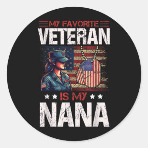 Sticker Rond Mon Vétérinaire Préféré Est Mon Nana Usa Drapeau V