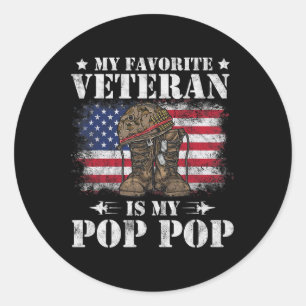 Sticker Rond Mon Vétérinaire Préféré Est Mon Pop Pop Fier Fils