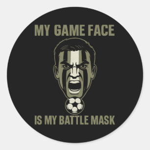 Sticker Rond Mon Visage De Jeu Est Mon Masque Ttle Camo Fan De