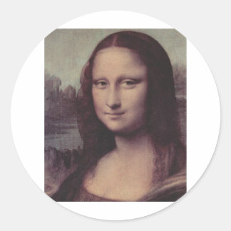 Sticker Rond Mona Lisa Face