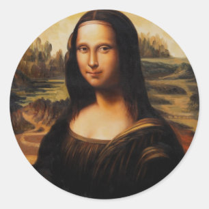 Sticker Rond Mona Lisa par Leonardo Da Vinci