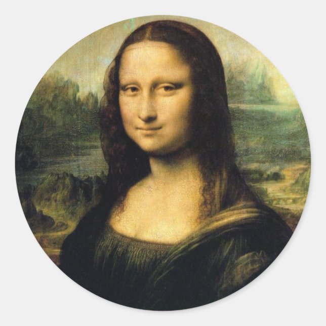 Sticker Rond Mona Lisa - Plates pour dîner à vendre (Devant)