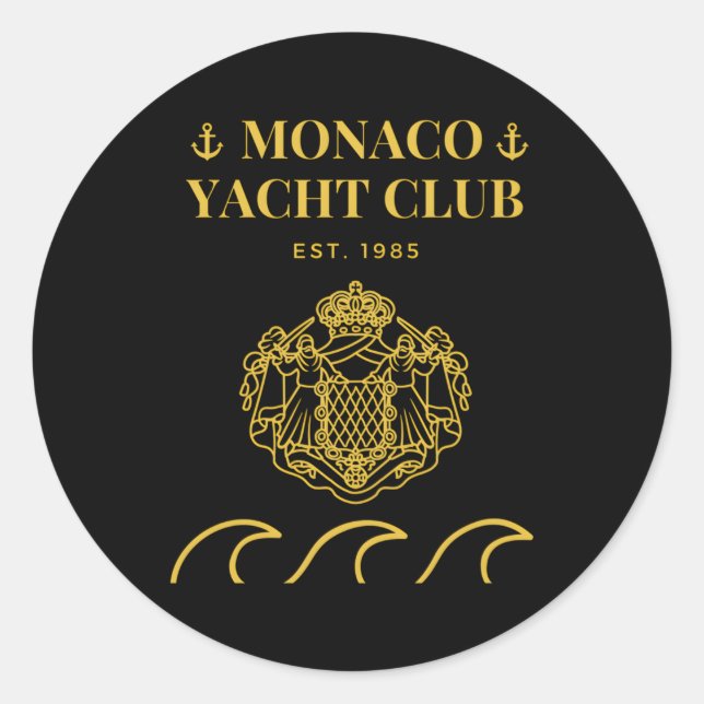 Sticker Rond Monaco Yacht (Devant)