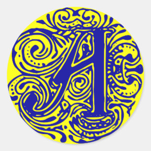 Sticker Rond Monarchia bleu "A"