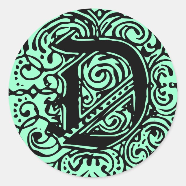 Sticker Rond Monarchie Noir "D" (Devant)