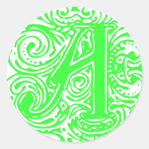 Sticker Rond Monarchie verte "A"