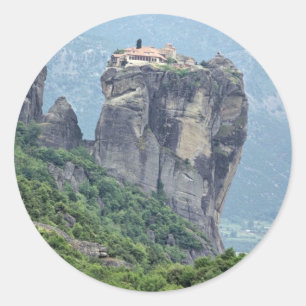 Sticker Rond Monastère dans Meteora, Grèce l'Europe