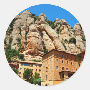 Sticker Rond Monastère de Montserrat, Catalogne, Espagne
