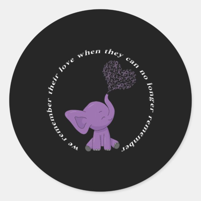 Sticker Rond Monat I End Purple Bow Elephant 3 (Devant)