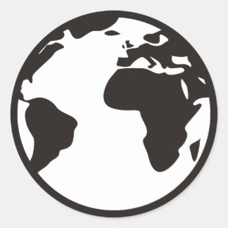 Sticker Rond Monde B/W